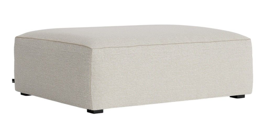 Beiger Mags Soft Ottoman von Hay, ein moderner, rechteckiger Hocker mit Stoffbezug.